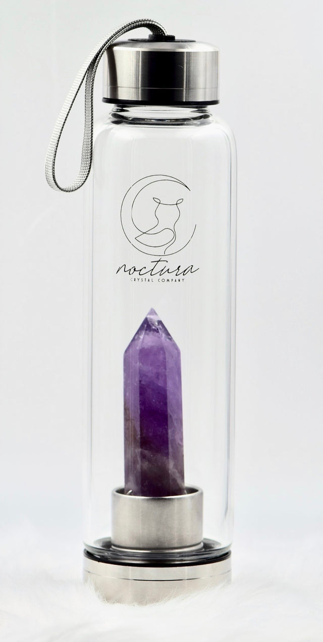 Amethyst crystal water bottle