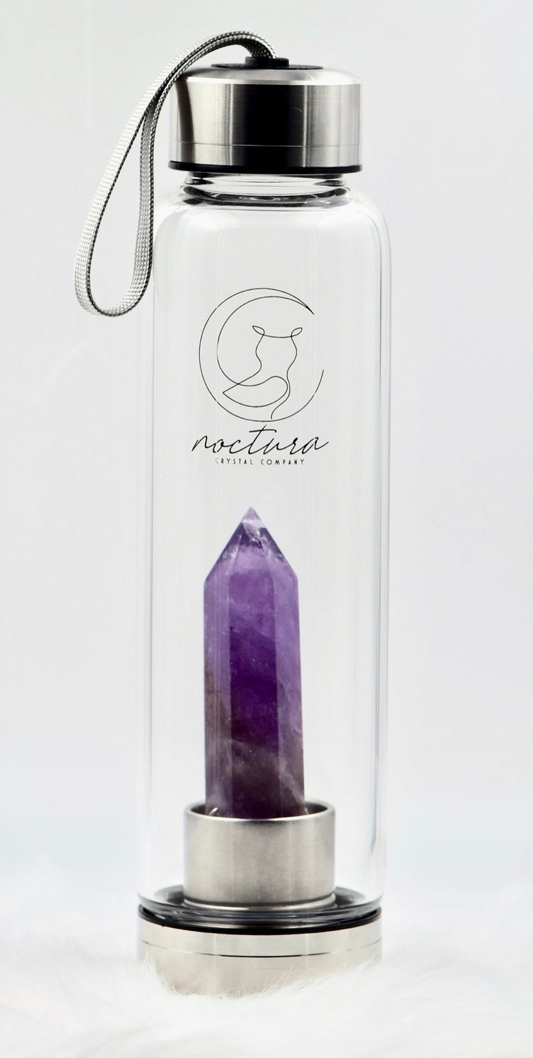 Amethyst crystal water bottle