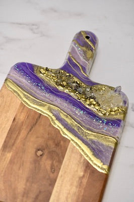Purple geode cheese board
