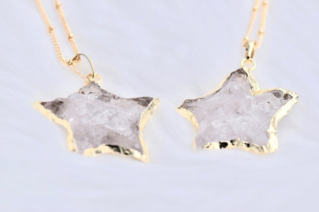 Clear quartz star pendant
