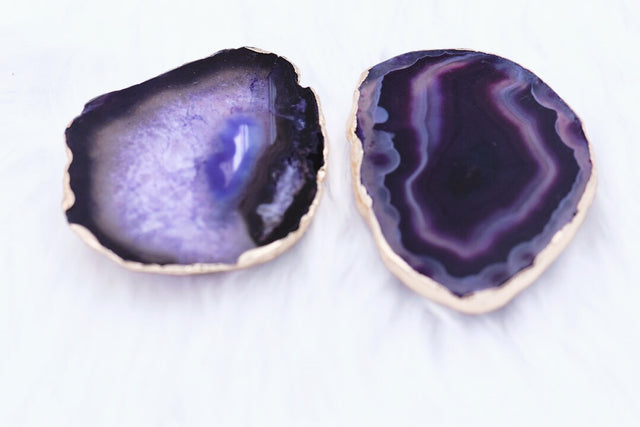 Purple agate phone grips