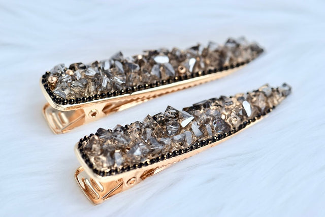 Smoky quartz barrette