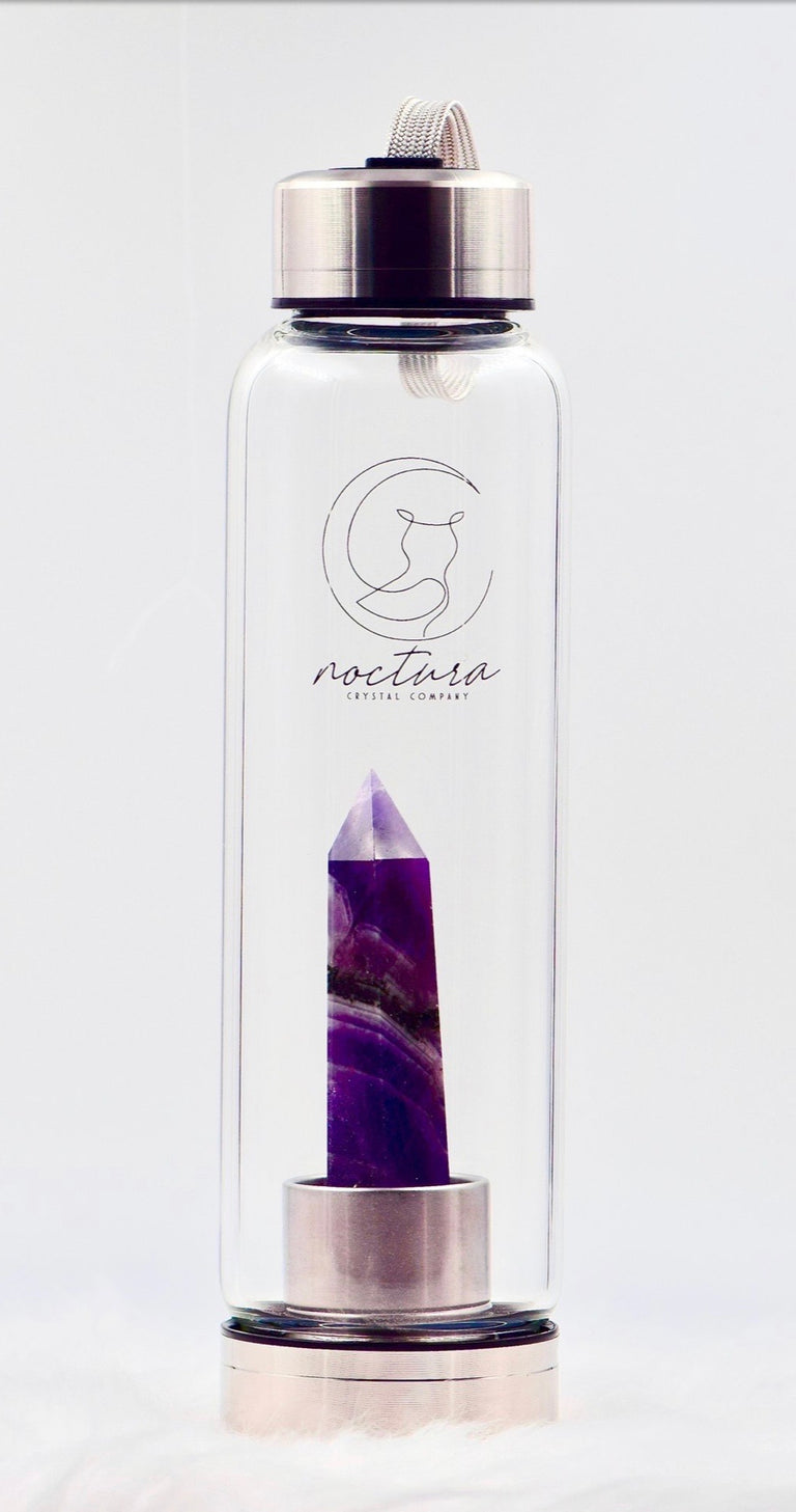 Chevron amethyst crystal water bottle