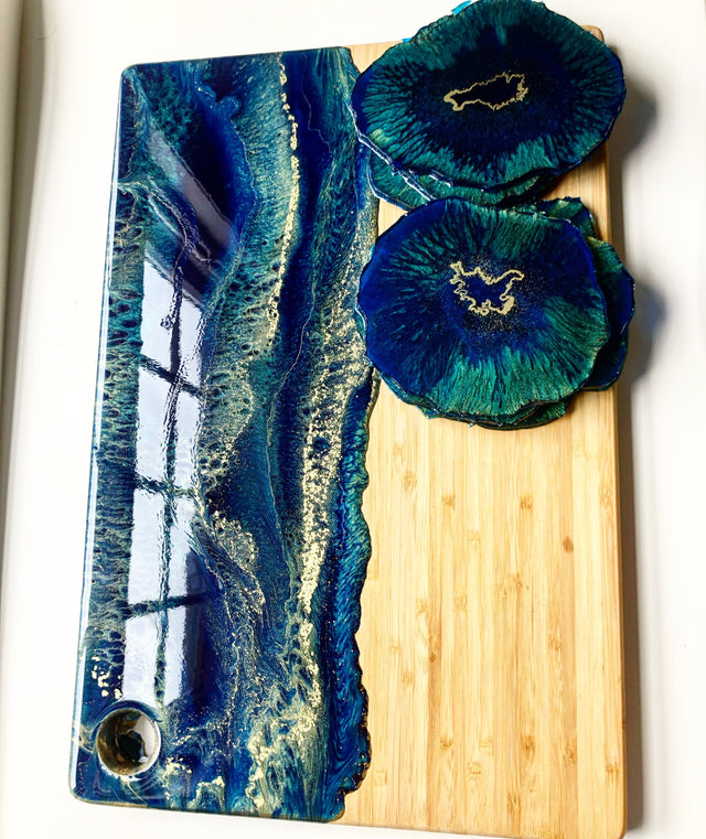 Navy blue and emerald green set