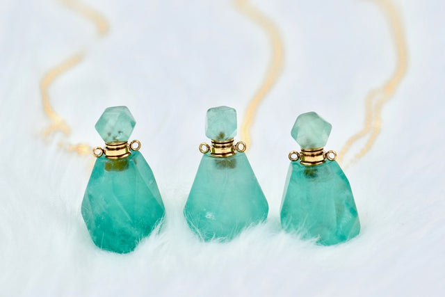 Fluorite essential oil pendant