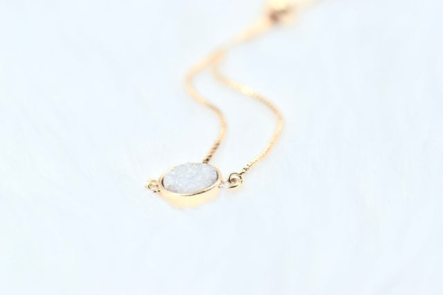 Druzy quartz connector bracelet