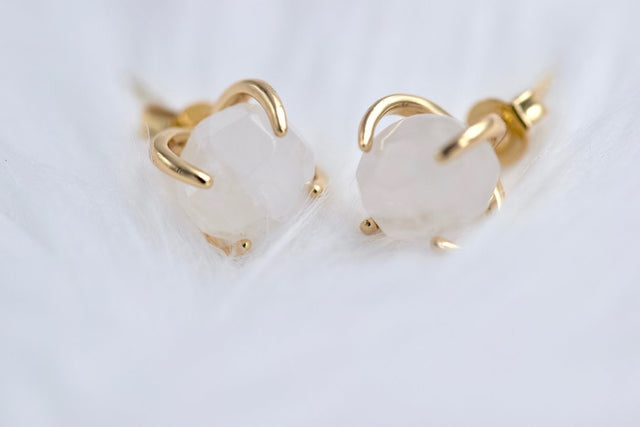 Clear quartz stud earrings