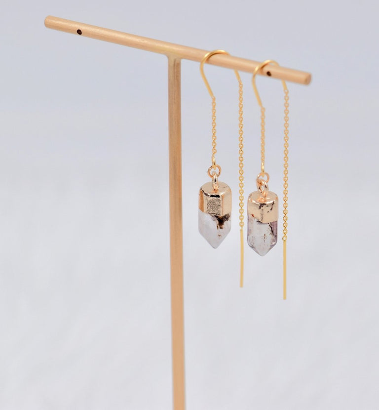 Herkimer diamond stringer earrings
